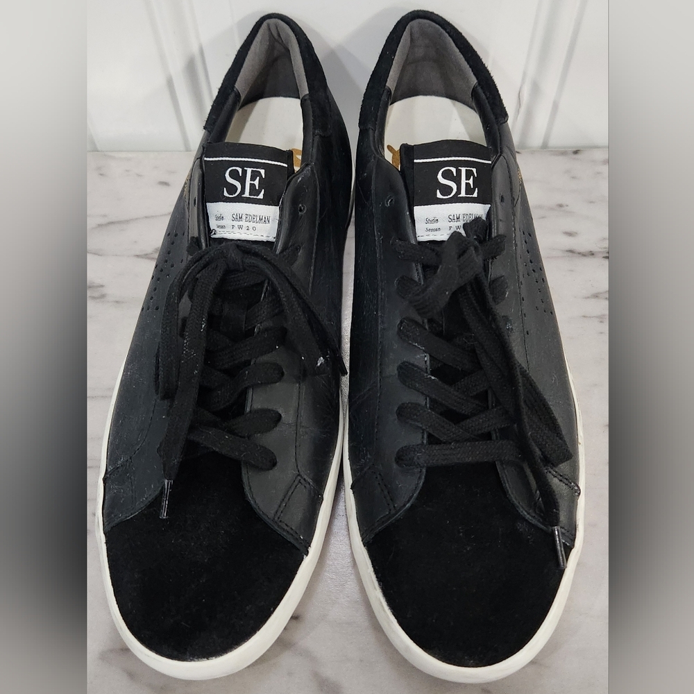 Sam Edelman black white Aubrie lace up sneaker Size 10 women's